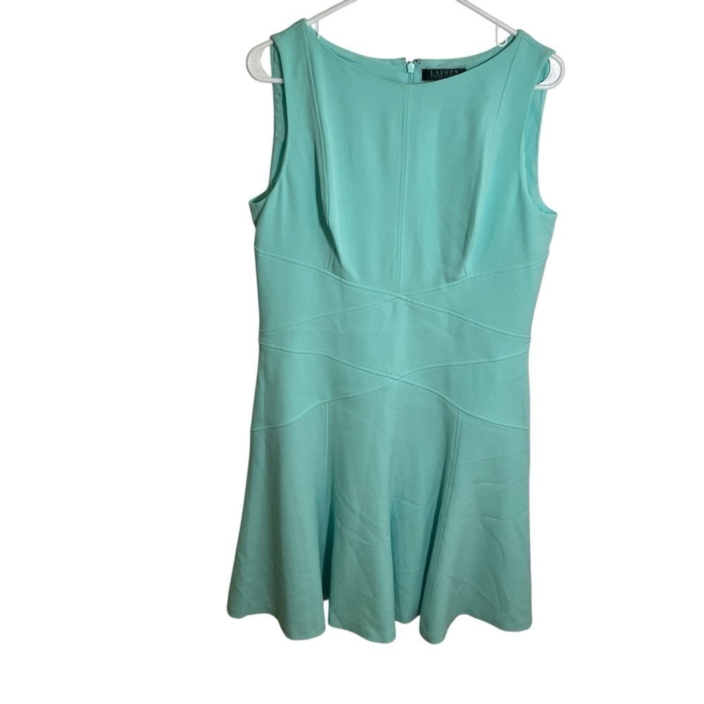Lauren Ralph Lauren‎ Women's Size 14 Sleeveless Dress Mint Green A-Line Boatneck